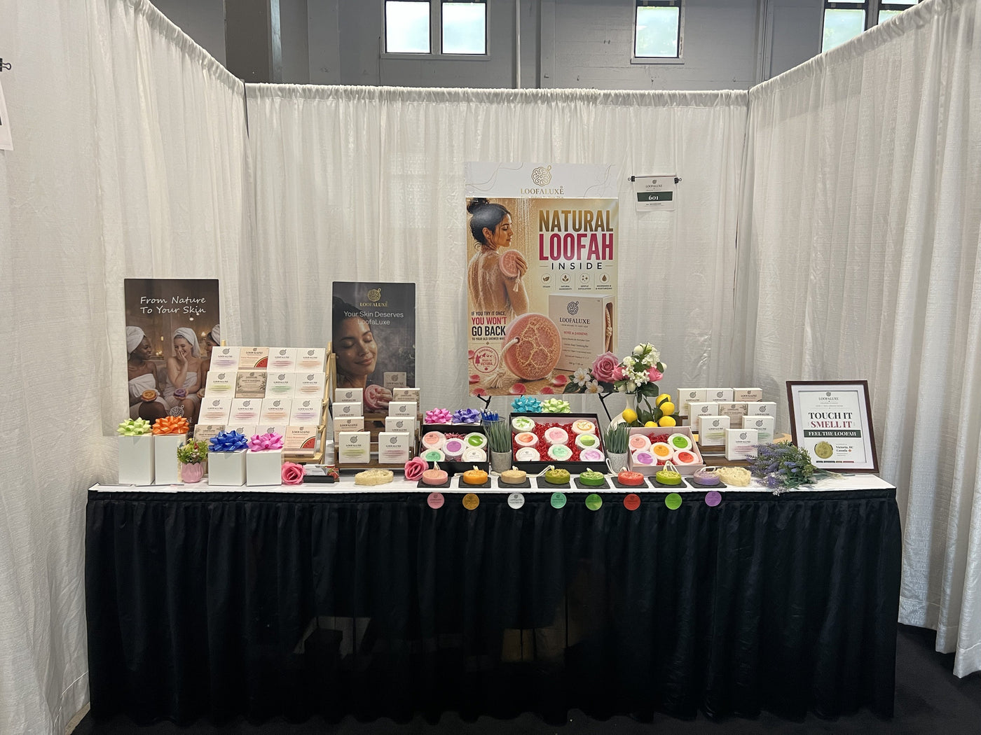 LoofaLuxe booth 601 at the Vancouver Gift Expo 2026, PNE Forum, Vancouver BC