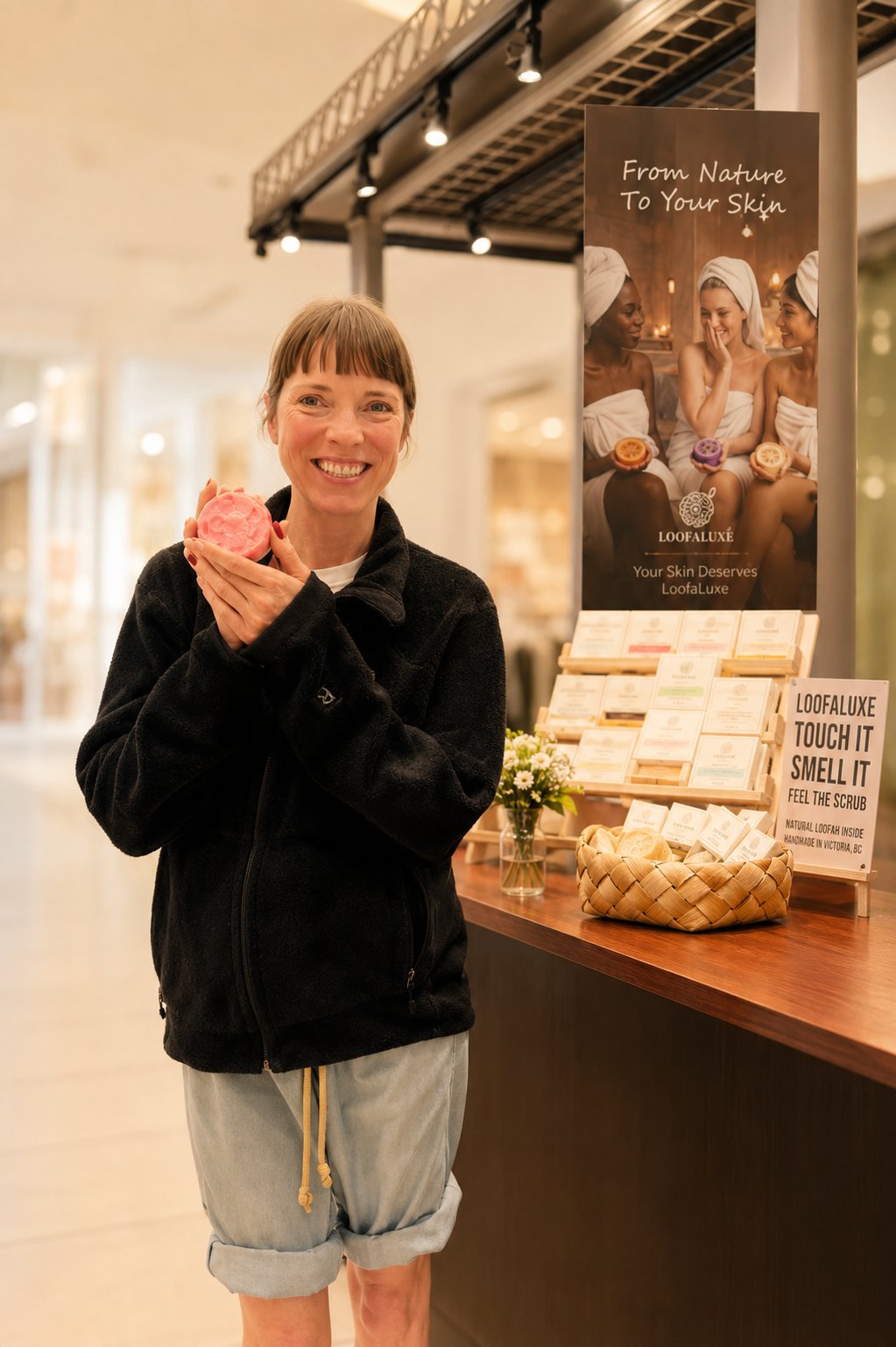 Real customers discovering LoofaLuxe in Victoria, BC